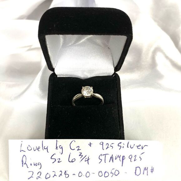 DM# Striking Cz & Sterling 925 Silver Ring 6 3/4 - Picture 11 of 11